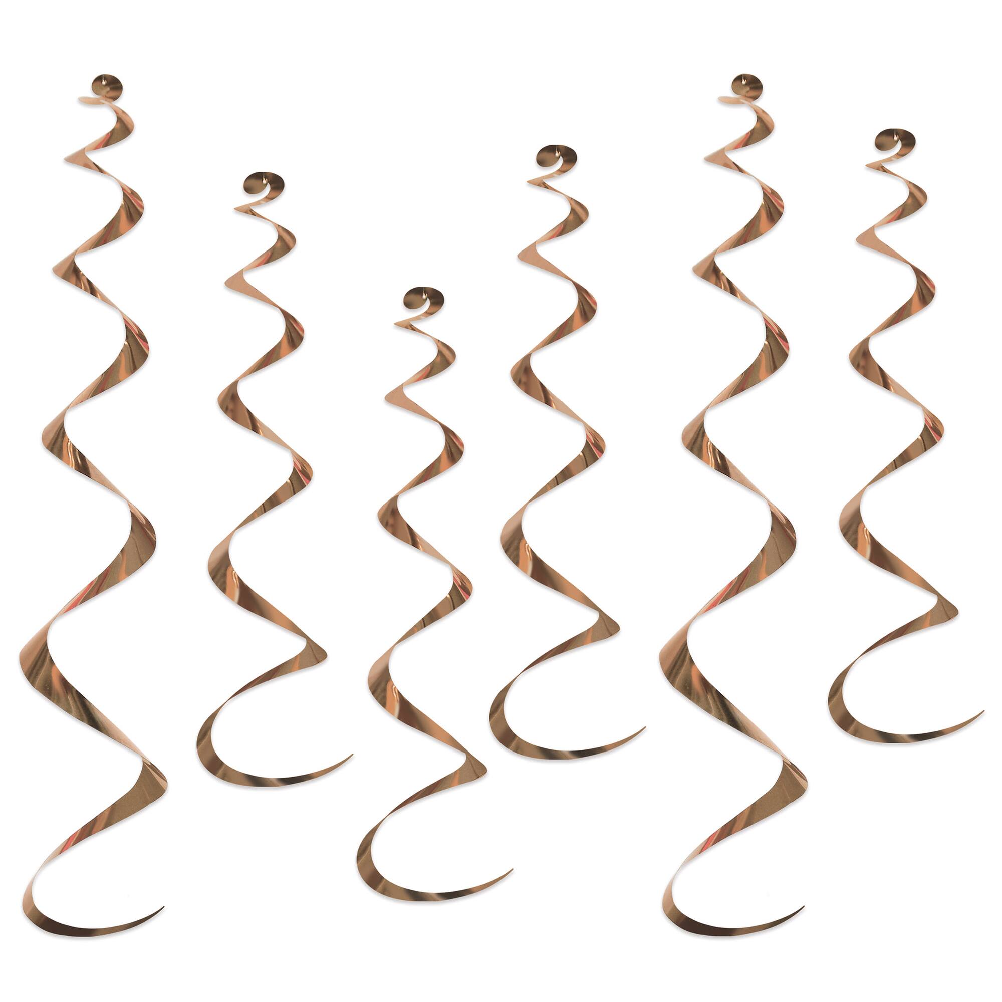 Beistle Rose Gold Twirly Whirls, 2 Packs of 6